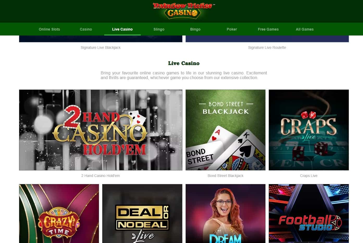 Rainbow Riches Casino live casino-min